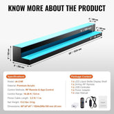 LED Lighted Liquor Bottle Display Bar Shelf RF & App Control 60" 2-Step